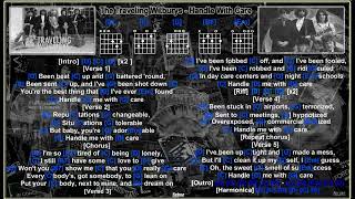 The Traveling Wilburys  Handle With Care Jam Track Guitar Chords amp Lyrics [upl. by Etirugram]