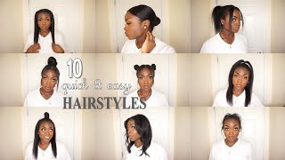 10 Super Quick amp Easy Hairstyles  For Relaxed hair [upl. by Yojenitsirk]