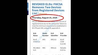 DOT Updates Is your ELD no longer approved by DOT truckinglife [upl. by Pol72]