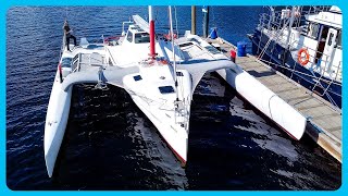 Should We BUY THIS BOAT Trimaran quotAmileequot Full Tour Learning the Lines [upl. by Dorree]