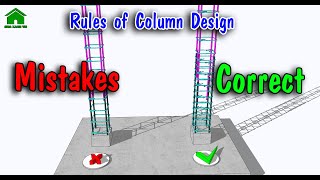 ✅ Dont forget the Basic Rules of Column design rebar reinforcement  Green House Construction [upl. by Adlig]