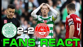 CLEAR PENALTY DENIED CELTIC FANS REACT CELTIC 22 ABERDEEN  SCOTTISH PREMIERSHIP [upl. by Acirehs]