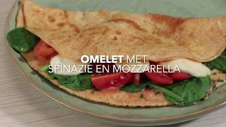 Verstegen omelet met spinazie en mozzarella [upl. by Aneehsar]