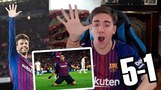 Barcelona vs Real Madrid 51 2018 REACCIONES DE UN HINCHA LIGA 2018 [upl. by Aihsit]