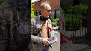 Teds General Election candidate Bovill talks with Shrewsbury resident about immigration and war [upl. by Eehc]