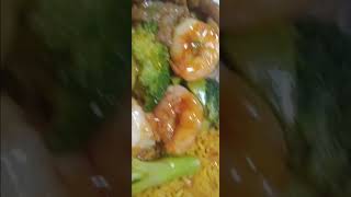 Beef amp broccoli wshrimp over fried rice [upl. by Narhem485]