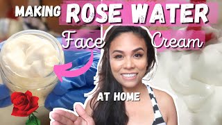 How I Make Rose Water Face Cream At Home  DIY antiaging lotion for problem mature skin [upl. by Tuttle]