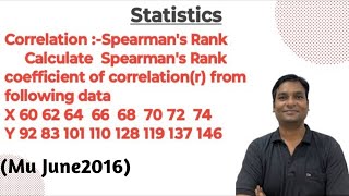 Correlation Spearmans Rank Example1 Calculate Spearmans Rank coefficient of correlationr [upl. by Harp]