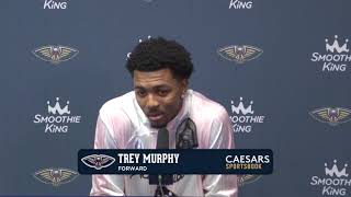 Trey Murphy III  PelicansNuggets Postgame 111524 [upl. by Ikkir]