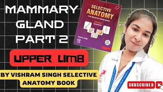 Selective Anatomy Mammary Gland part 2  Vishram Singh explanation in hindi anatomy upperlimb [upl. by Akcimahs141]