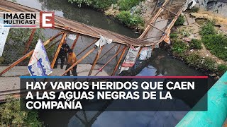 Edomex Colapsa puente peatonal en los límites de Chimalhuacán y Neza [upl. by Namron]