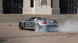 Porsche Carrera GT Drifting Sound and Revs in Milan [upl. by Aihsel551]