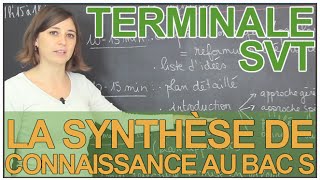 Lépreuve de SVT au bac S  la synthèse de connaissances  SVT  Terminale  Les Bons Profs [upl. by Cod104]