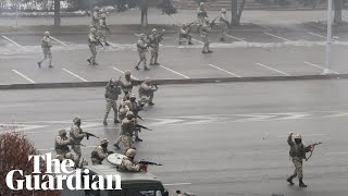 Gunfire heard during protests in Kazakhstans biggest city [upl. by Shiller846]