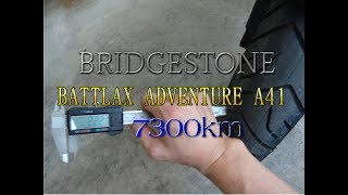 タイヤ摩耗状態 7300km走行 BATTLAX ADVENTURE A41 VStrom650 BRIDGESTONE [upl. by Westphal480]