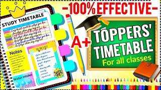 THE BEST PERFECT STUDY TIMETABLE FOR EVERY STUDENTS  Topper Student Timetable  3 Super tips✨ [upl. by Eilema]