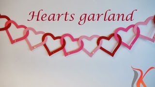 DIY  Valentines Day Room Decorations  Heart Garland Komali Arts [upl. by Swenson792]