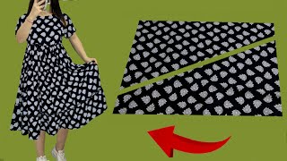 🔥WOW🪡Only 17 meter fabric 🧵 Stylish Trends Dresses Idea Cut and Sew in 10 Minutes 💃 [upl. by Moraj]