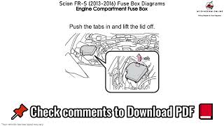 Scion FR S 2013 2016 Fuse Box Diagrams [upl. by Oriana]