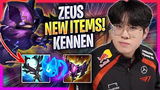 ZEUS TRIES KENNEN WITH NEW ITEMS  T1 Zeus Plays Kennen TOP vs Jax  Season 2024 [upl. by Calendre]