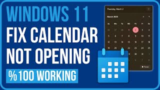 WINDOWS 11 CALENDAR NOT OPENING FIX 2023  Fix Windows Calendar Crashing Problem [upl. by Ariahay390]