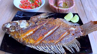 Mojarra frita al mojo de ajo al sabor de Veracruz [upl. by Rumpf]