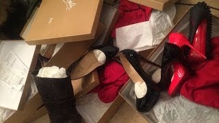 Massive Christian Louboutin Haul Bianca Fifi Décolleté Lady Peep Piros Rolando [upl. by Dihgirb]