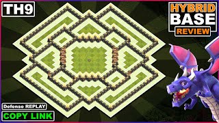 NEW TH9 Base Copy Link 2022  COC Town Hall 9 HybridFarmingTrophy base  Clash of Clans [upl. by Bushey]