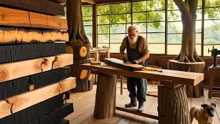 Dont Forget 70YearOld Carpenters Amazing Woodworking Creation  OneofaKind Dining Table [upl. by Llet926]