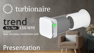 Turbionaire TREND HRV FAN 150 WMI  Insulated Heat Recovery Ventilation Unit [upl. by Skees]