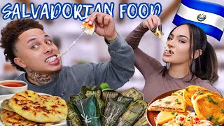 PICKY Husband Tries AUTHENTIC SALVADORIAN FOOD  VLOGMAS DAY 1 [upl. by Thistle]