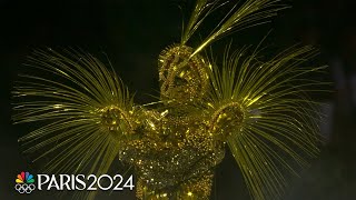 Golden Voyager encounters Nike the goddess of victory at Closing Ceremony  Paris Olympics [upl. by Judas478]