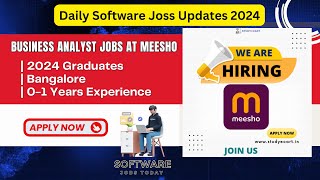 Business Analyst Jobs at Meesho  2024 Graduates  Bangalore  01 Years Experience  Apply Now [upl. by Hindu298]