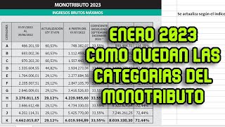 Enero 2023 MONOTRIBUTO como quedan las CATEGORIAS [upl. by Letty]