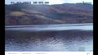 Full 2 minute video of 2 Nessie like Humps 01032023 VILN Shoreland Lodges Webcam Loch Ness [upl. by Jerrilee]