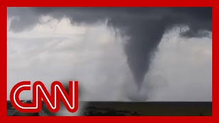 Video shows ‘large and extremely dangerous tornado’ in Florida [upl. by Yarb]