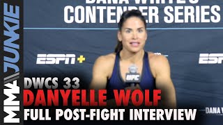 10 fighter Danyelle Wolf gets UFC contract  DWCS 33 postfight interview [upl. by Ainna]