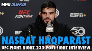 Nasrat Haqparast Makes Case For UFC Event in Morocco After Quick Win  UFC Fight Night 233 [upl. by Ayo866]