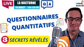 3 SECRETS DES QUESTIONNAIRES QUANTITATIFS [upl. by Nhguavad336]