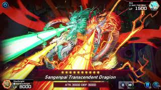 YuGiOh Master Duel Masquerade the blazing dragon vs Sangenpai trancendent dragion burn combo [upl. by Archaimbaud]