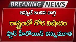 ap రాష్ట్రంలో ఘోర విషాదం స్టార్ హీరోయిన్ కన్నుమూత Ap Latest update Telugu news [upl. by Idnym]