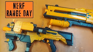 Nerf Range Day 20  Proton Pack Blasters [upl. by Kcirdec]