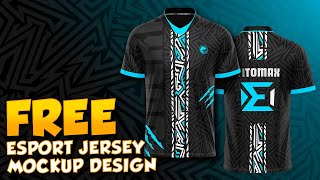 FREE ESPORTS JERSEY MOCKUP DESIGN FREE TSHIRT MOCKUP PSD with PATTERN VNECK [upl. by Maffei638]