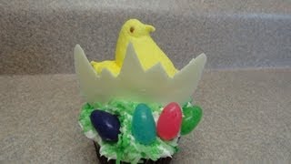 Decorating Cupcakes 92 Easter Chick and Egg [upl. by Eniluqcaj]