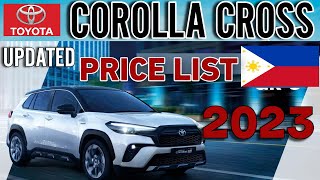 TOYOTA COROLLA CROSS 2023 UPDATED PRICE LIST amp SPECS PHILIPPINES [upl. by Inalem]