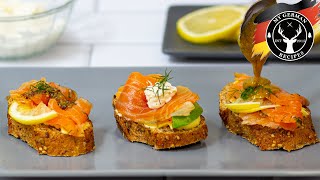 Easy Homemade Graved Salmon with 3 Sauces  Gravlax ✪ MyGermanRecipes [upl. by Mandie713]