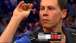 Anderson v Haavisto  33  Round One  World Darts Championship 2013 [upl. by Ecirtnas]