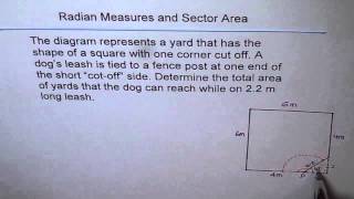 Sector Area Measurement in Square with Corner Cut off Radian Measurements [upl. by Anerual]