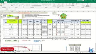 EXCEL PLANTILLA DE POLIGONAL CERRADA [upl. by Assele]