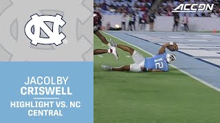 North Carolina QB Jacolby Criswell Highlight vs NC Central [upl. by Eelyme200]